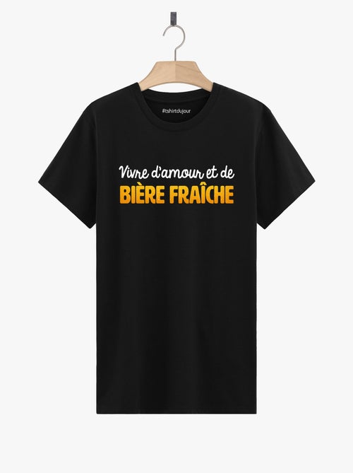 T-shirt Homme - VIVRE D'AMOUR ET DE BIERE FRAICHE - Kiabi