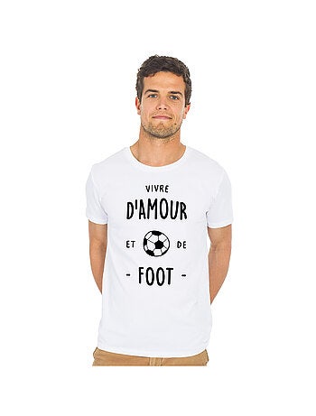 T-shirt Homme - VIVRE D'AMOUR ET DE FOOT
