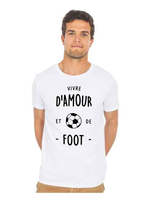 T-shirt Homme - VIVRE D'AMOUR ET DE FOOT - Kiabi