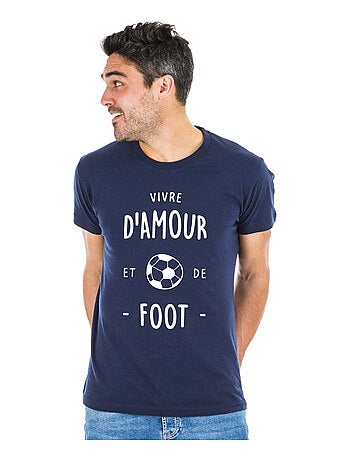 T-shirt Homme - VIVRE D'AMOUR ET DE FOOT