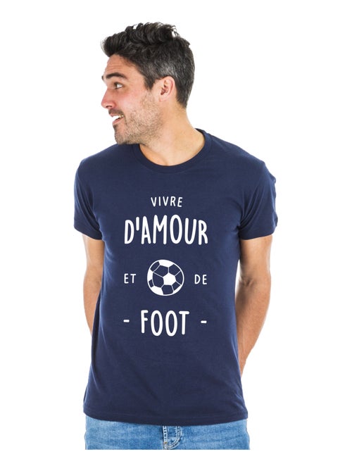 T-shirt Homme - VIVRE D'AMOUR ET DE FOOT - Kiabi