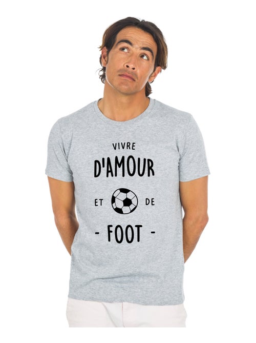 T-shirt Homme - VIVRE D'AMOUR ET DE FOOT - Kiabi
