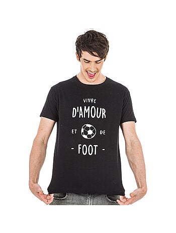 T-shirt Homme - VIVRE D'AMOUR ET DE FOOT
