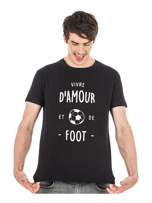 T-shirt Homme - VIVRE D'AMOUR ET DE FOOT - Kiabi