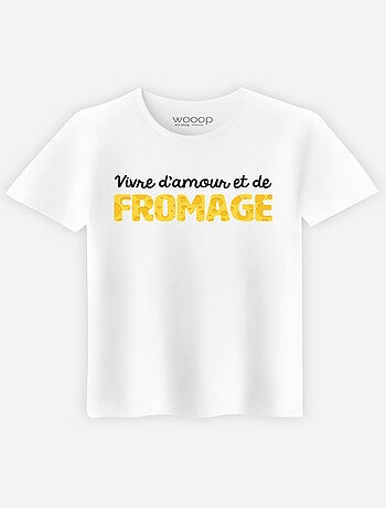 T-shirt Homme - VIVRE D'AMOUR ET DE FROMAGE