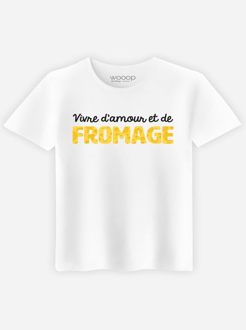 T-shirt Homme - VIVRE D'AMOUR ET DE FROMAGE - Kiabi