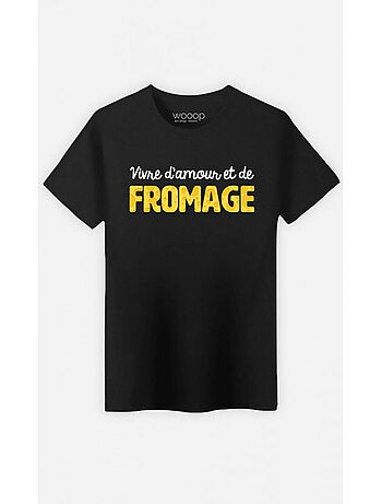 T-shirt Homme - VIVRE D'AMOUR ET DE FROMAGE