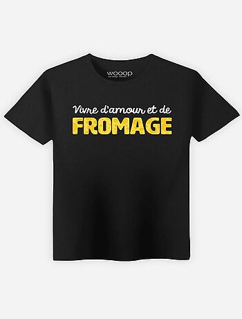 T-shirt Homme - VIVRE D'AMOUR ET DE FROMAGE