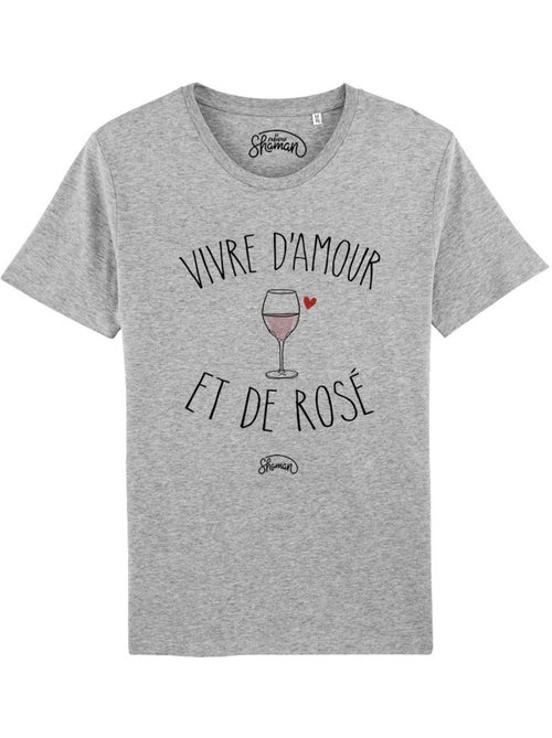 T-shirt Homme - VIVRE D'AMOUR ET DE ROSE - Kiabi