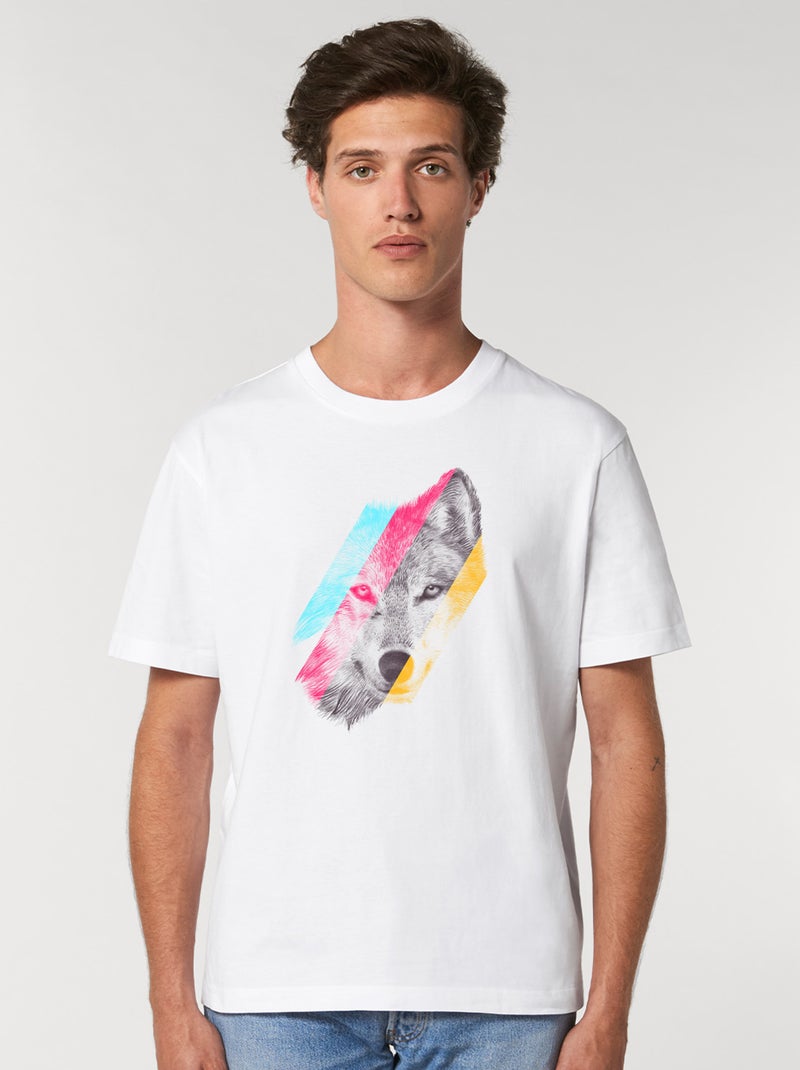 T-shirt Homme - WILD WOLF Blanc - Kiabi