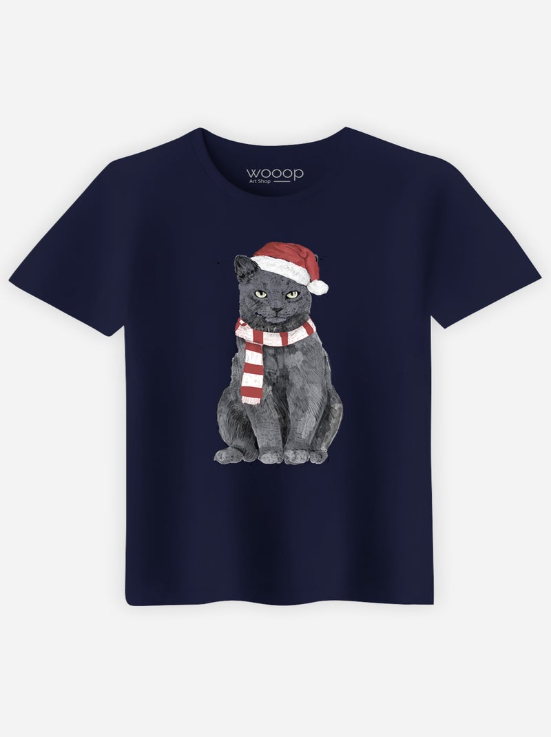 T-shirt Homme - XMAS CAT Bleu marine - Kiabi
