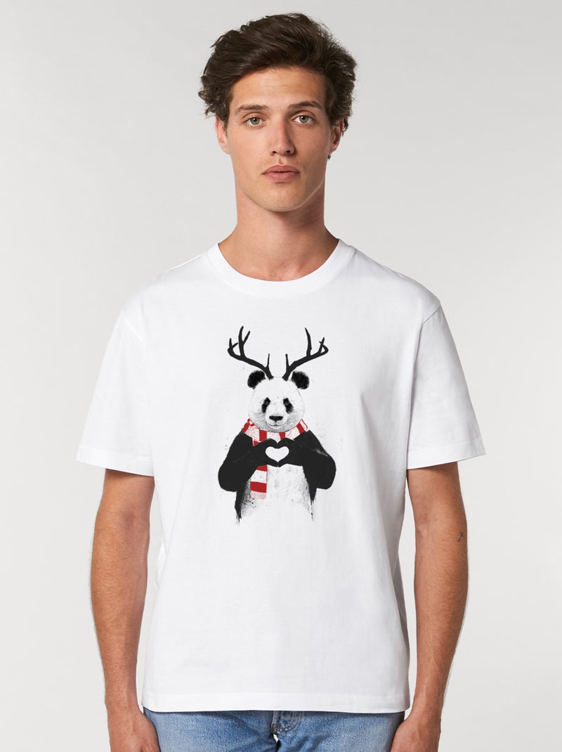 T-shirt Homme - XMAS PANDA Blanc - Kiabi