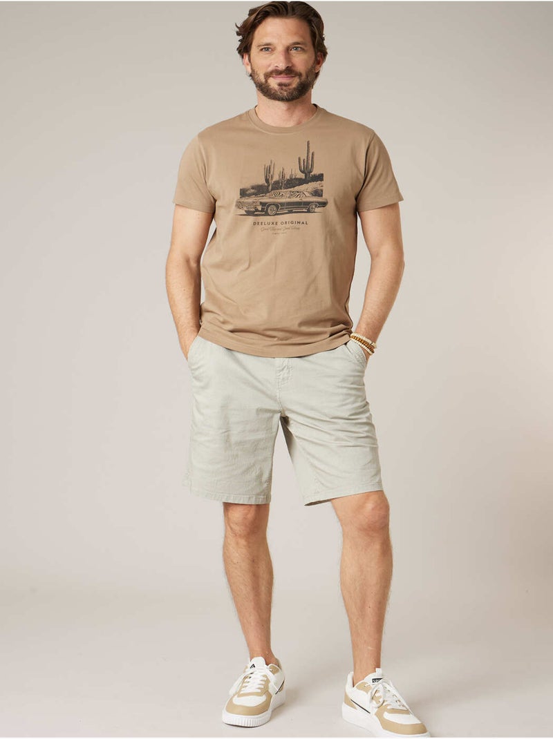 T-shirt homme 100% coton 'Deeluxe' Beige foncé - Kiabi
