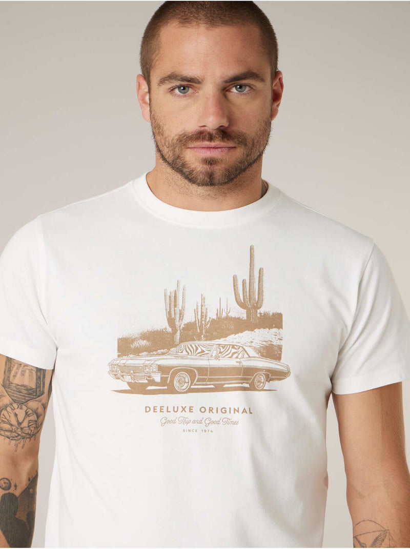 T-shirt homme 100% coton 'Deeluxe' Ecru - Kiabi
