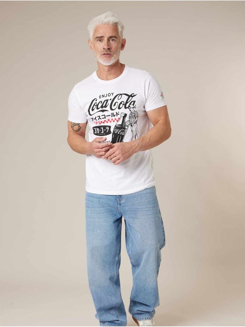 T-shirt homme 100% coton DEELUXE X COCA-COLA 'Deeluxe' Blanc - Kiabi
