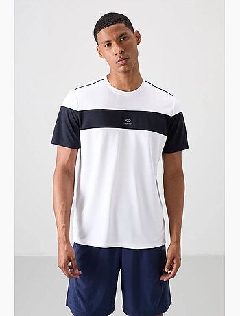 T-shirt homme à blocs de couleur et col rond tommy