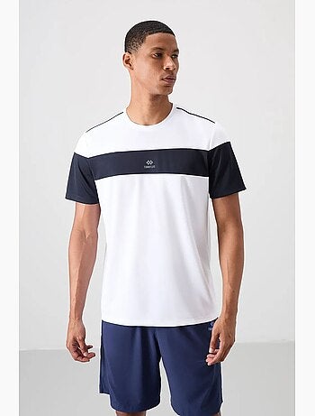 T-shirt homme à blocs de couleur et col rond tommy