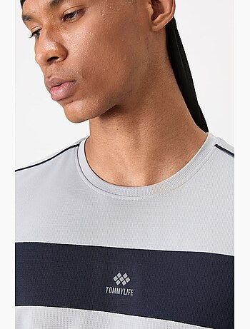 T-shirt homme à blocs de couleur et col rond tommy