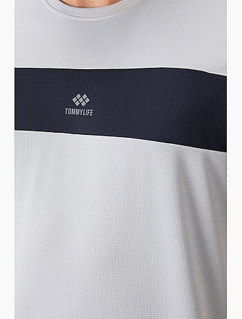 T-shirt homme à blocs de couleur et col rond tommy