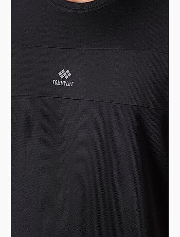 T-shirt homme à blocs de couleur et col rond tommy