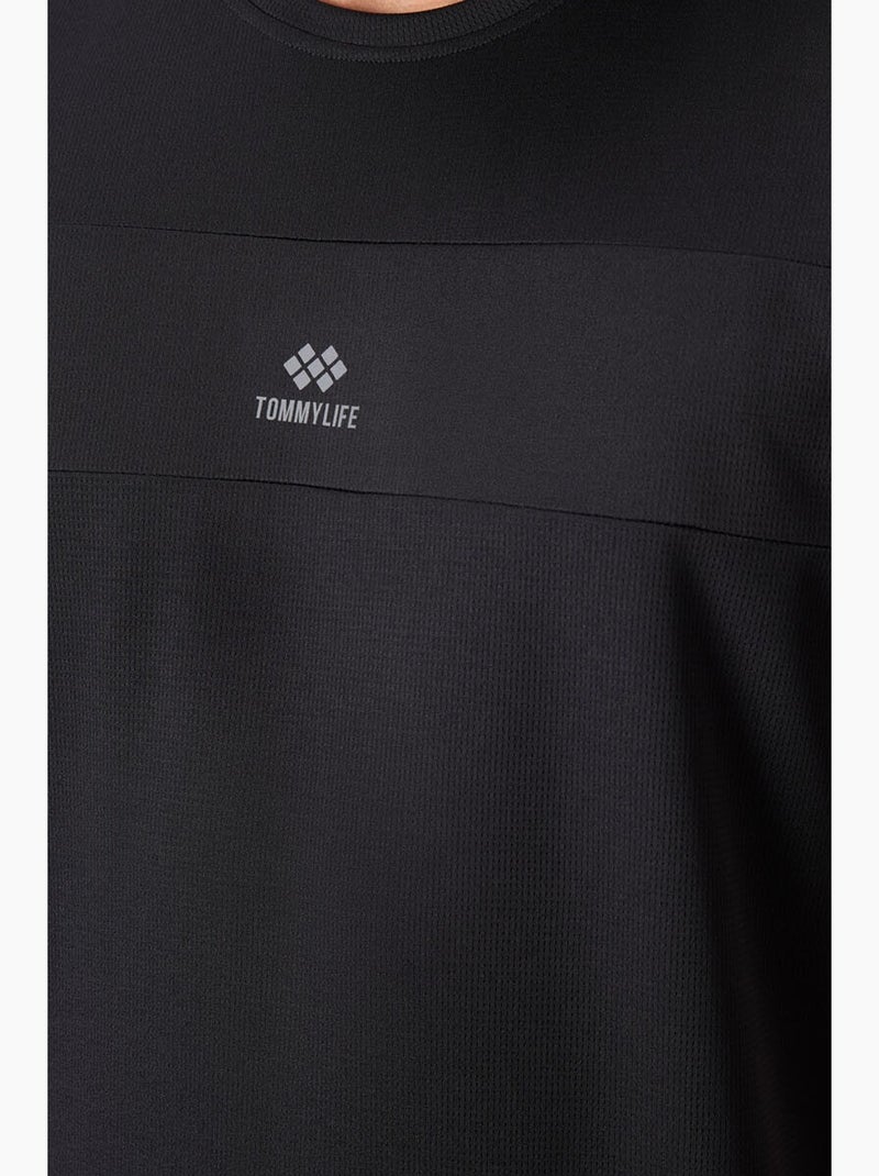 T-shirt homme à blocs de couleur et col rond tommy Noir - Kiabi