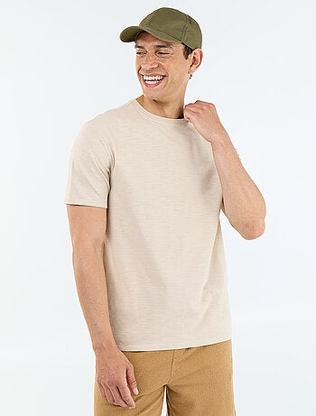 T-shirt homme uni à manches courtes et col rond
