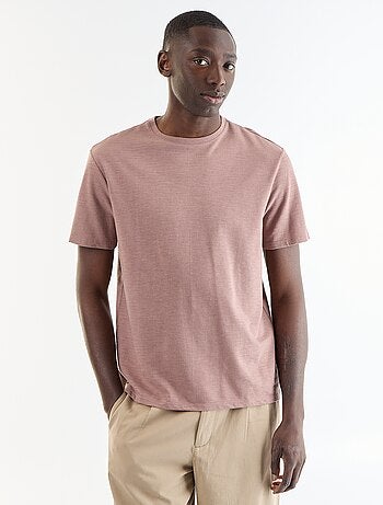 T-shirt homme uni à manches courtes et col rond