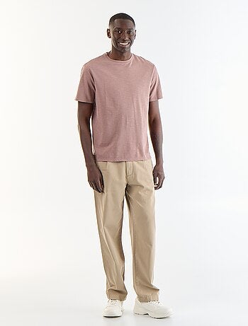T-shirt homme uni à manches courtes et col rond