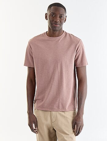 T-shirt homme uni à manches courtes et col rond