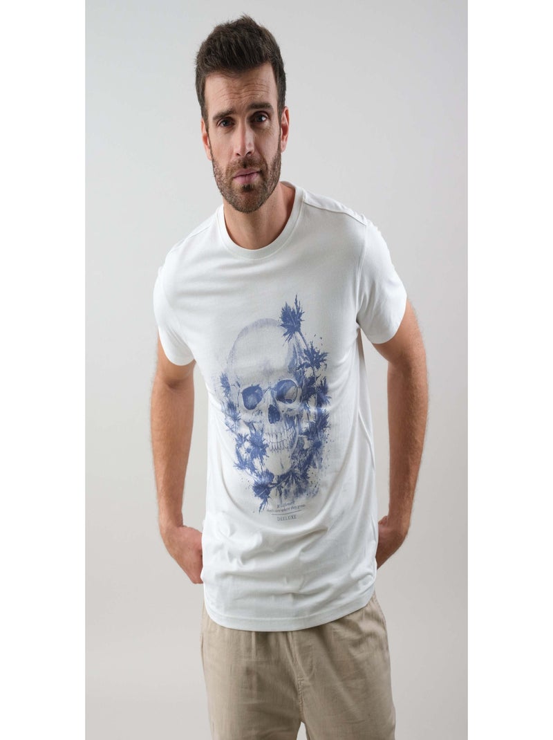 T-shirt homme avec tête de mort 'Deeluxe' Ecru - Kiabi