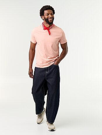 T-shirt homme en coton à col rond coupe droite
