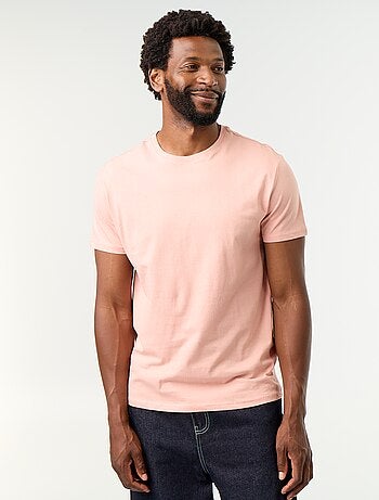 T-shirt homme en coton à col rond coupe droite