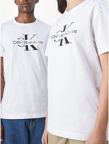 Tee Shirt Calvin Klein Disrupted outline monologo tee