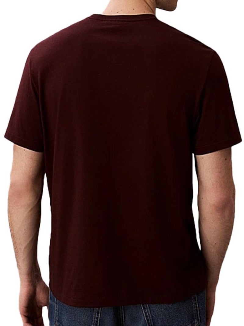 T-Shirt Homme Calvin Klein Jeans Bordeaux - Kiabi