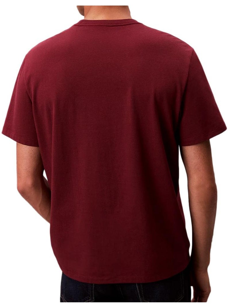 T-Shirt Homme Calvin Klein Jeans Bordeaux - Kiabi