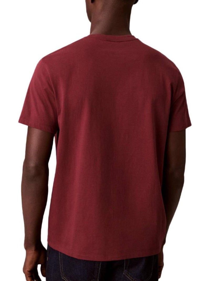 T-Shirt Homme Calvin Klein Jeans Bordeaux - Kiabi