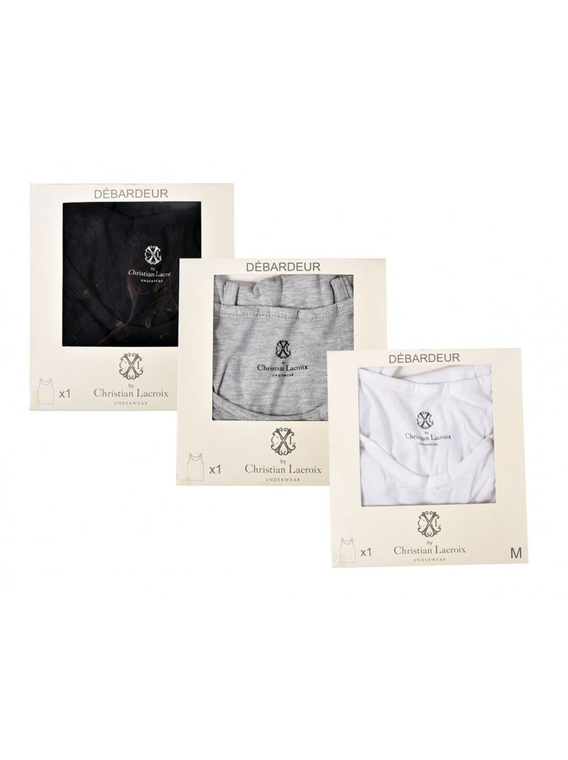 T shirt homme CHRISTIAN LACROIX - Pack de 3 Noir Blanc Gris - Kiabi