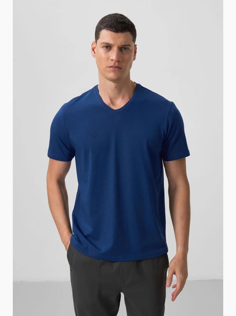 T-shirt homme col v à manches courtes tommy Bleu cobalt - Kiabi