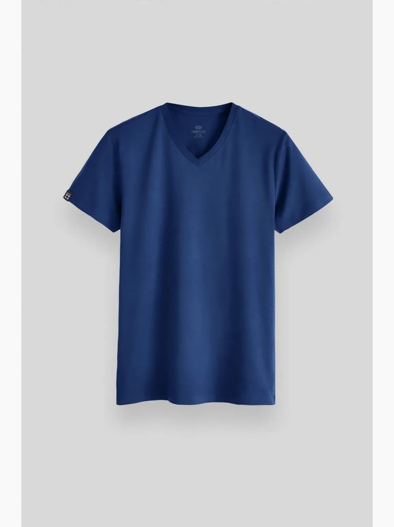 T-shirt homme col v à manches courtes tommy Bleu cobalt - Kiabi