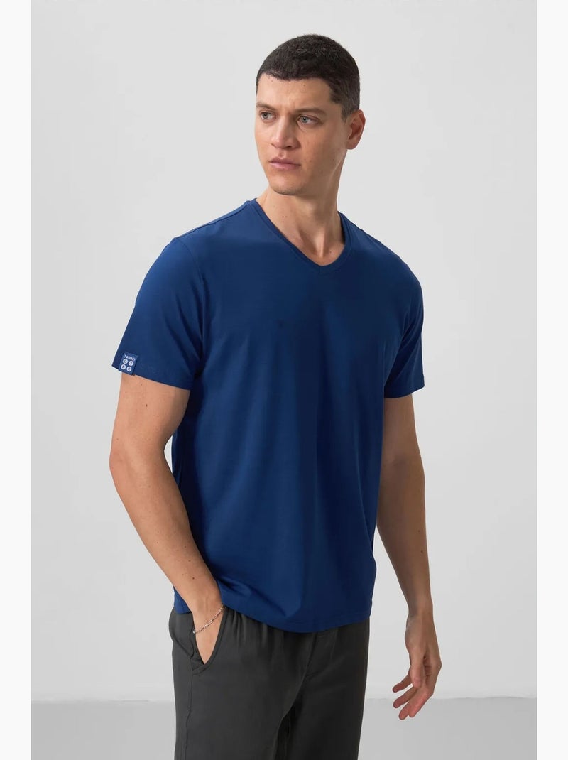 T-shirt homme col v à manches courtes tommy Bleu cobalt - Kiabi