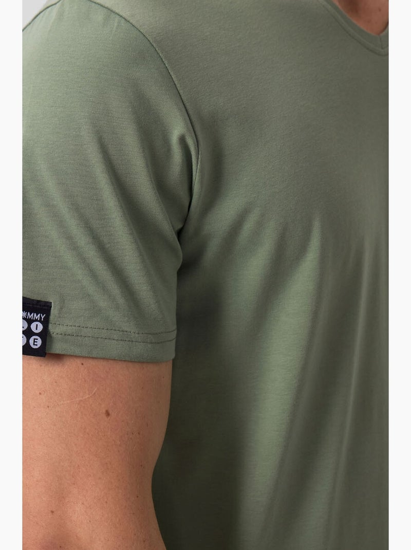 T-shirt homme col v à manches courtes tommy Vert - Kiabi
