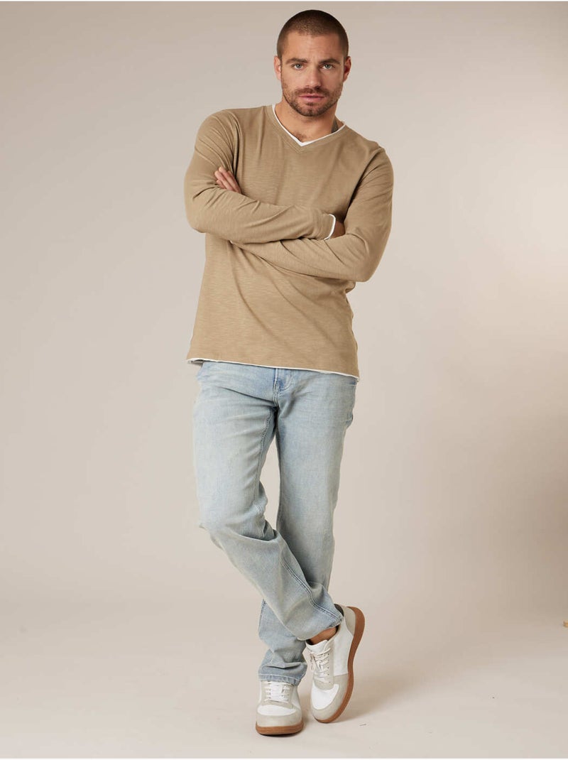 T-shirt homme coton 'Deeluxe' Beige sable - Kiabi