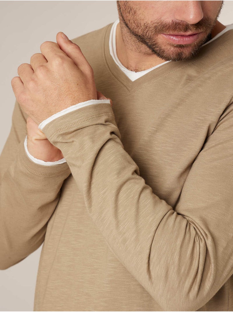T-shirt homme coton 'Deeluxe' Beige sable - Kiabi