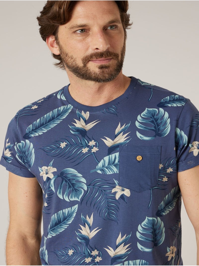 T-shirt homme coton 'Deeluxe' Bleu foncé - Kiabi