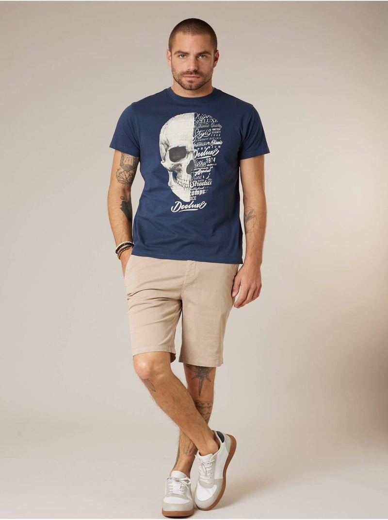 T-shirt homme coton 'Deeluxe' Bleu foncé - Kiabi