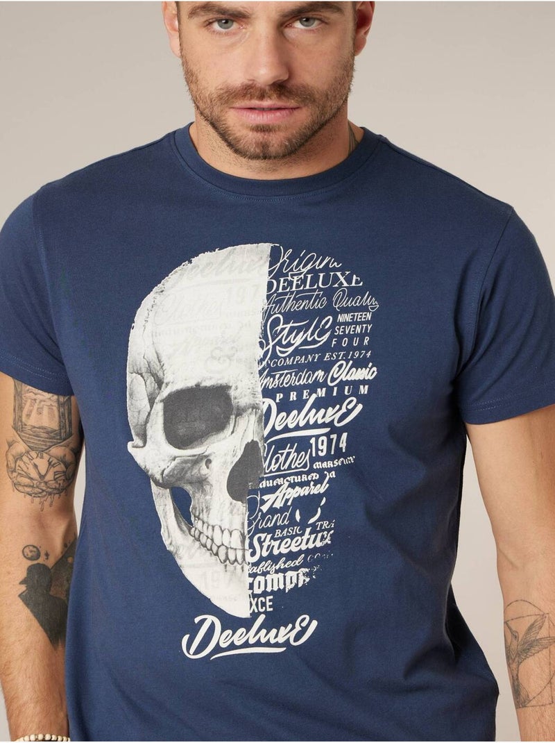 T-shirt homme coton 'Deeluxe' Bleu foncé - Kiabi