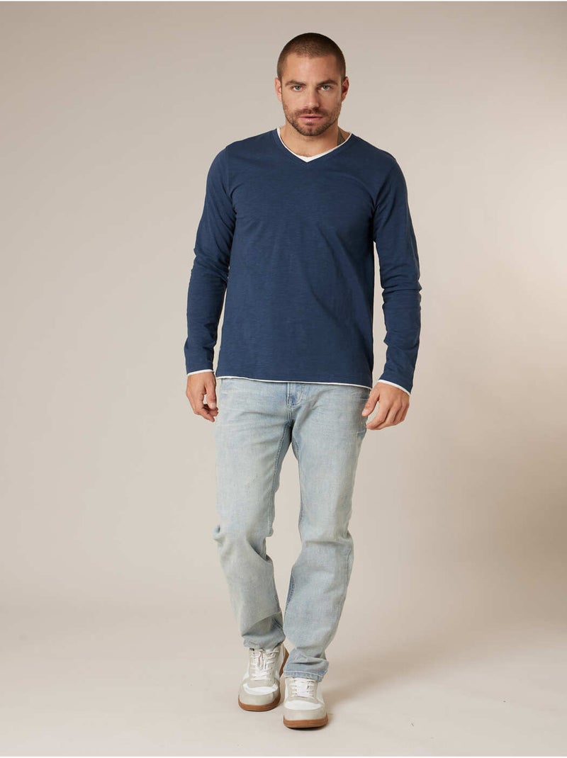 T-shirt homme coton 'Deeluxe' Bleu foncé - Kiabi
