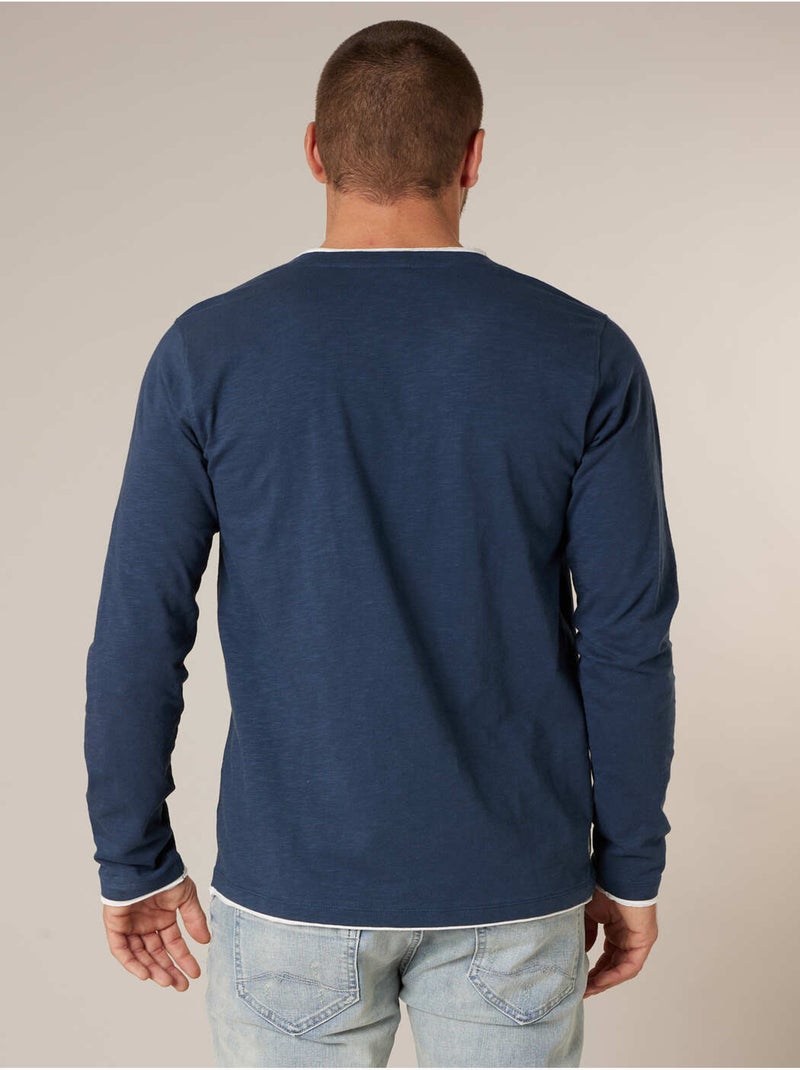 T-shirt homme coton 'Deeluxe' Bleu foncé - Kiabi