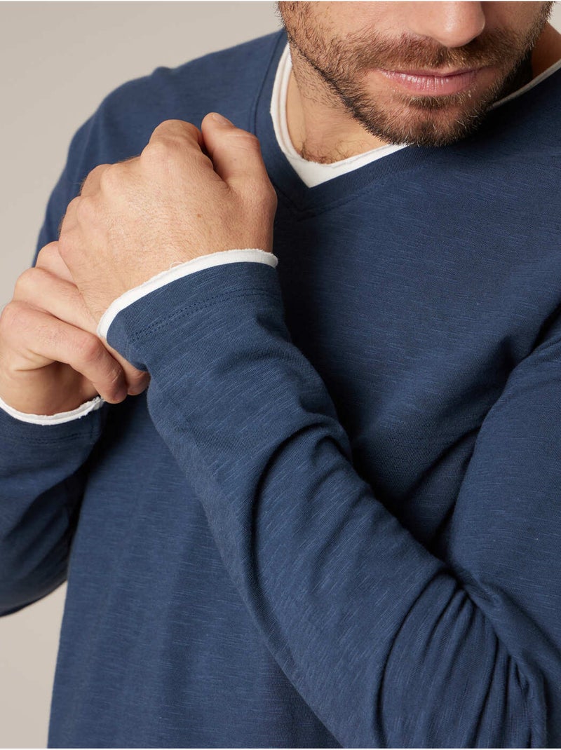 T-shirt homme coton 'Deeluxe' Bleu foncé - Kiabi