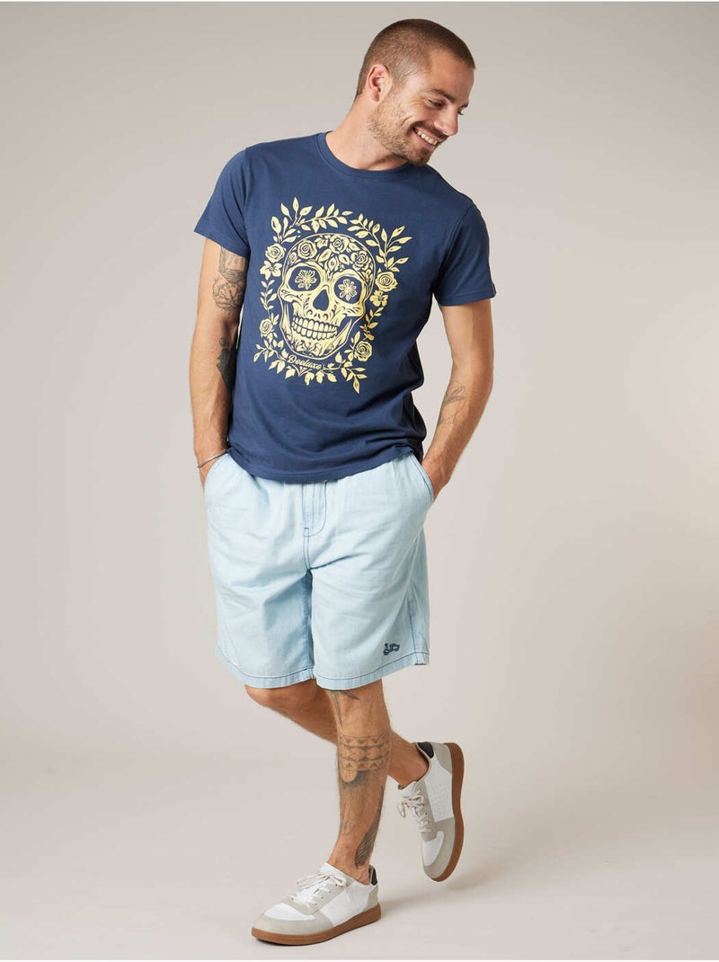 T-shirt homme coton 'Deeluxe' Bleu foncé - Kiabi